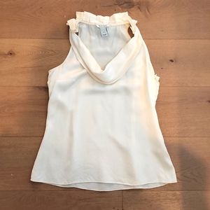 100% silk cream WHBM top, S